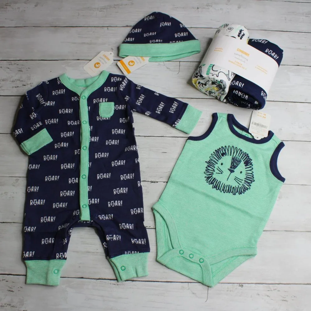 Gymboree Baby Sleeper Romper Blanket Hat Layette